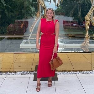 Red cut out maxi dress size L